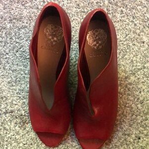 Vince Camuto Red Peep-Toe Heels